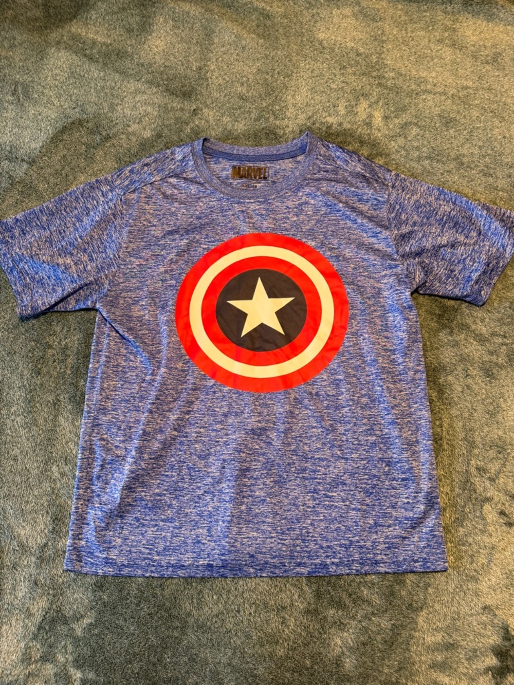 Marvel Kids' Blue Captain America Shield Graphic Tee Size XXL